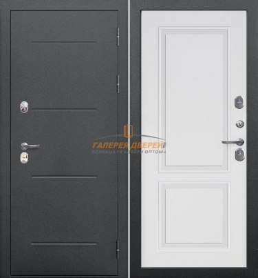 Металлическая дверь 11 см ISOTERMA Серебро Велюр Белый софт