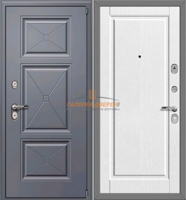 Металлическая дверь Манхэттен Классика-1 Белый нубук