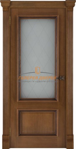 Межкомнатная дверь ПО Корсика Квадро (широкий фигурный багет) Дуб Patina Antico