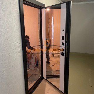 Установка металлической двери Стайл Z с зеркалом