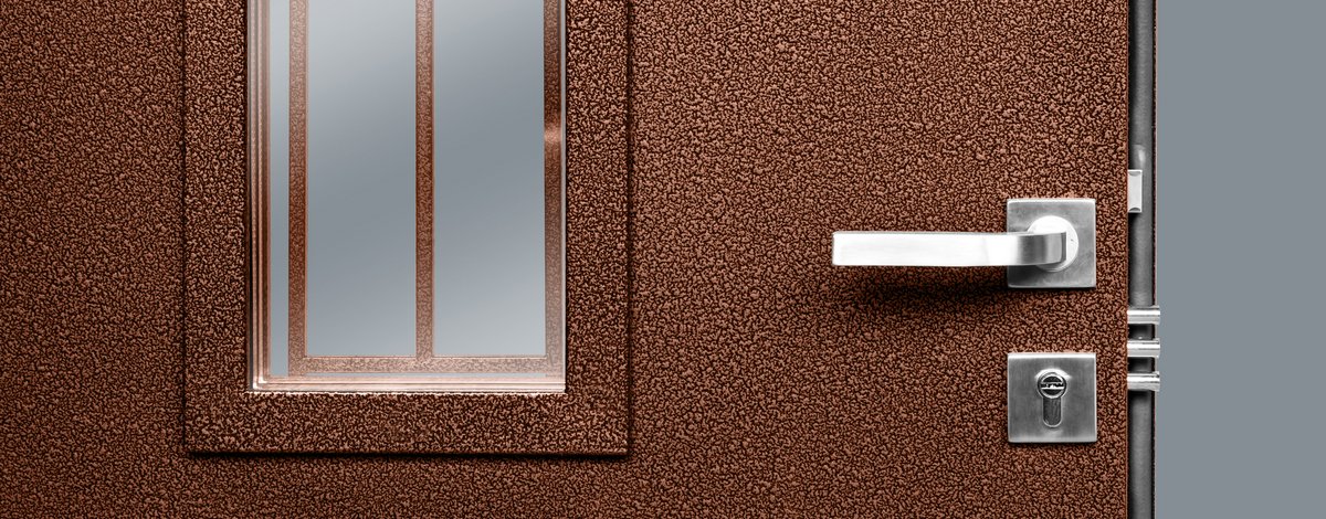 Тамбурная дверь с покрытием из молотковой эмали